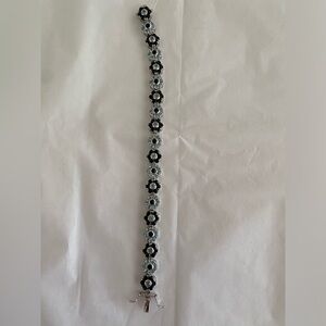 Sapphires and Aqua Stone Real Silver Bracelet